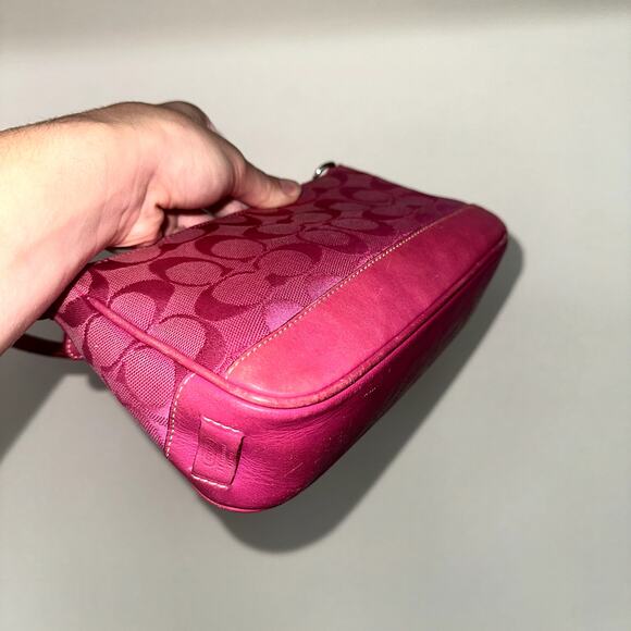 Vintage Y2K Coach 6094 'Hamptons Demi' Shoulder Bag Hot Pink - Picture 10 of 14